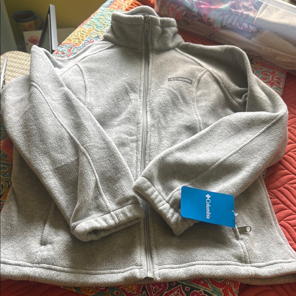 Columbia Light Gray Full-Zip Fleece